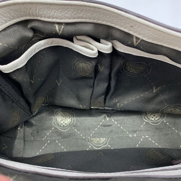 Vince Camuto Color Block Front Flap Crossbody Bag - Coral/White/Gray Leather - Picture 9 of 11